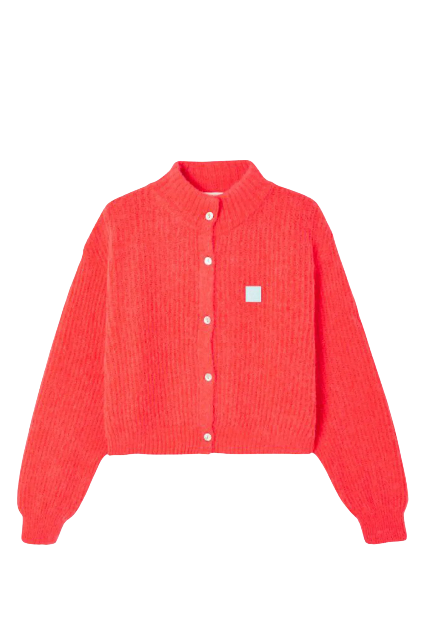 American Vintage East Cardigan – Sunrise Fluo in vibrant knit by american vintage Shop american vintage at Dotique for bold layering