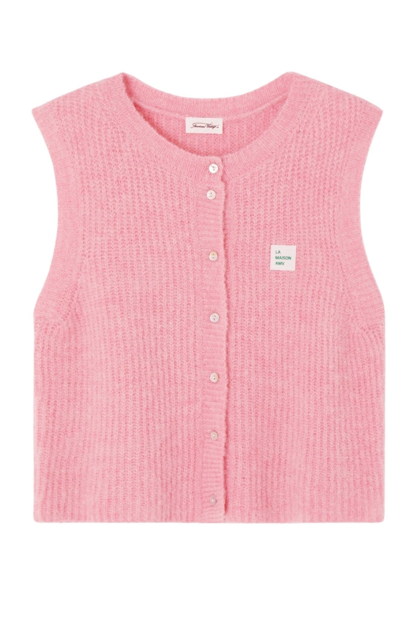 American Vintage EAST19MCE Women’s Sleeveless Cardigan East - Orchid Melange - Dotique - American Vintage