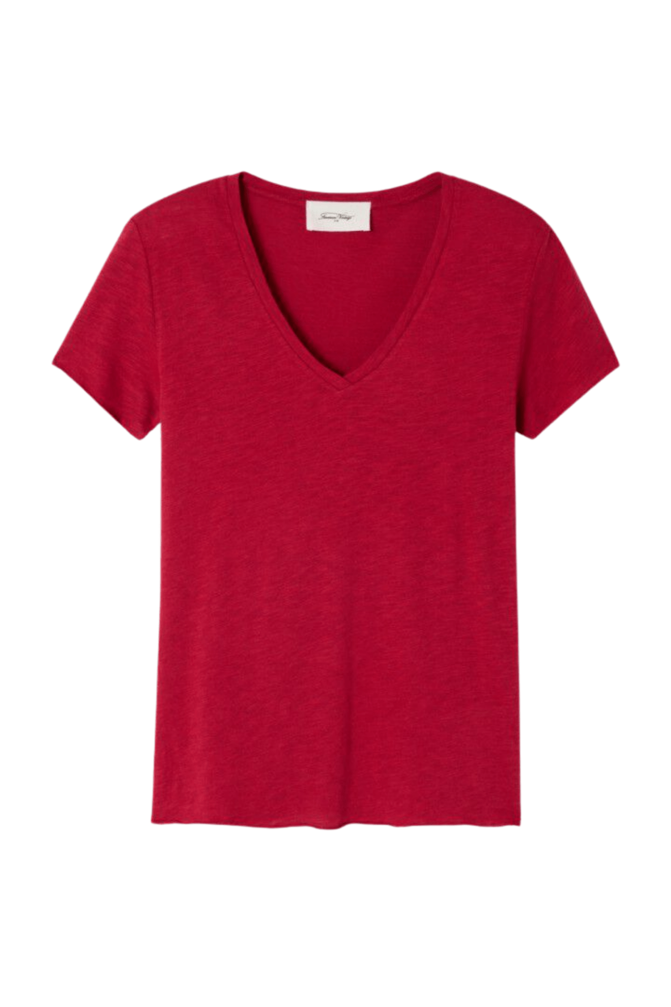 American Vintage JACKSONVILLE goji vintage v-neck t-shirt with trapeze fit – Dotique