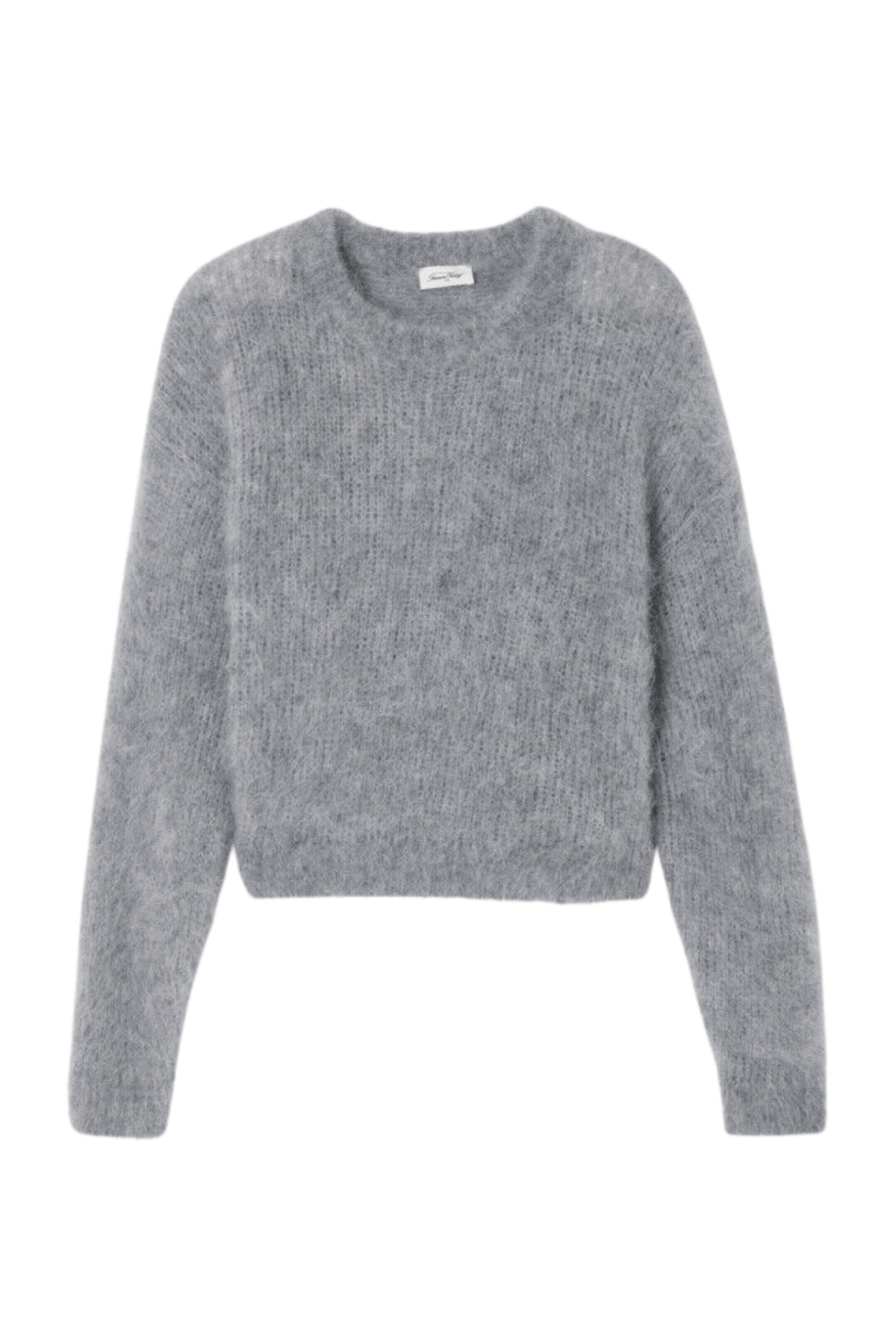 American Vintage BYMI heather grey grisch round neck jumper with fluffy knit – Dotique

