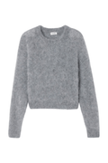 American Vintage BYMI heather grey grisch round neck jumper with fluffy knit – Dotique

