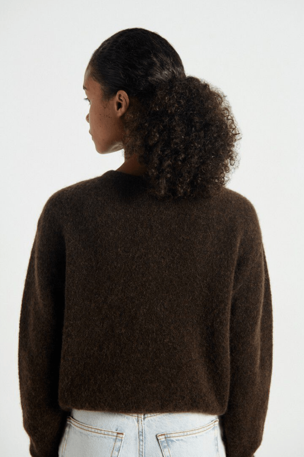 American Vintage Melange Coffee Brown VITOW Cardigan - Dotique - American Vintage