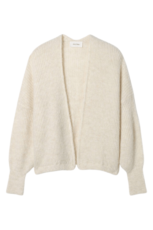 American Vintage EAST pearl melange cropped cardigan with fluffy knit – Dotique

