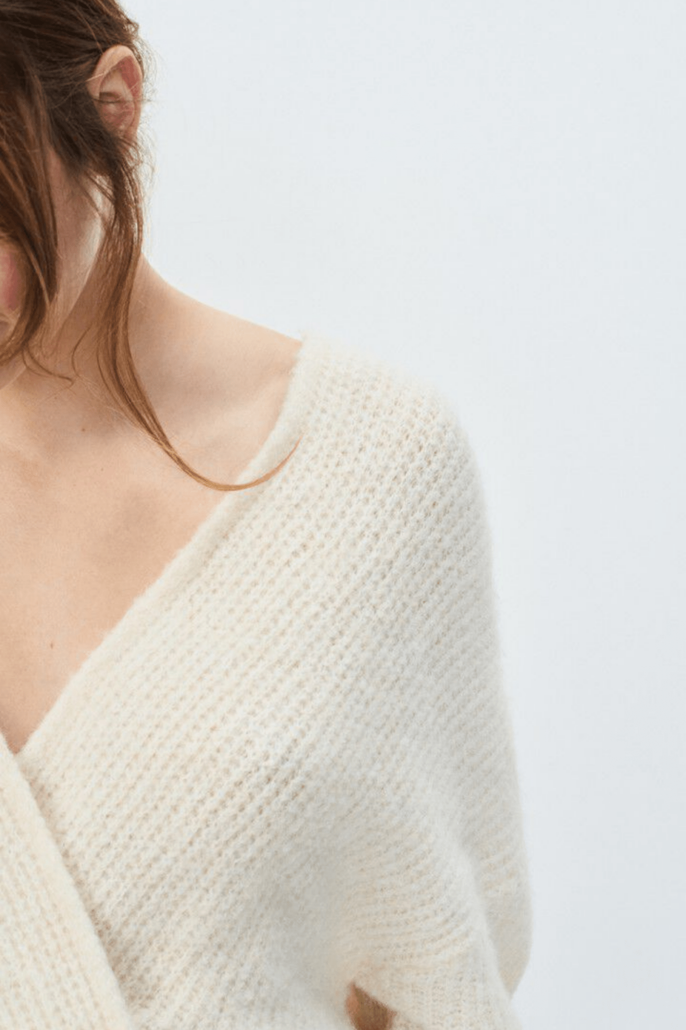American Vintage EAST pearl melange cropped cardigan with fluffy knit – Dotique

