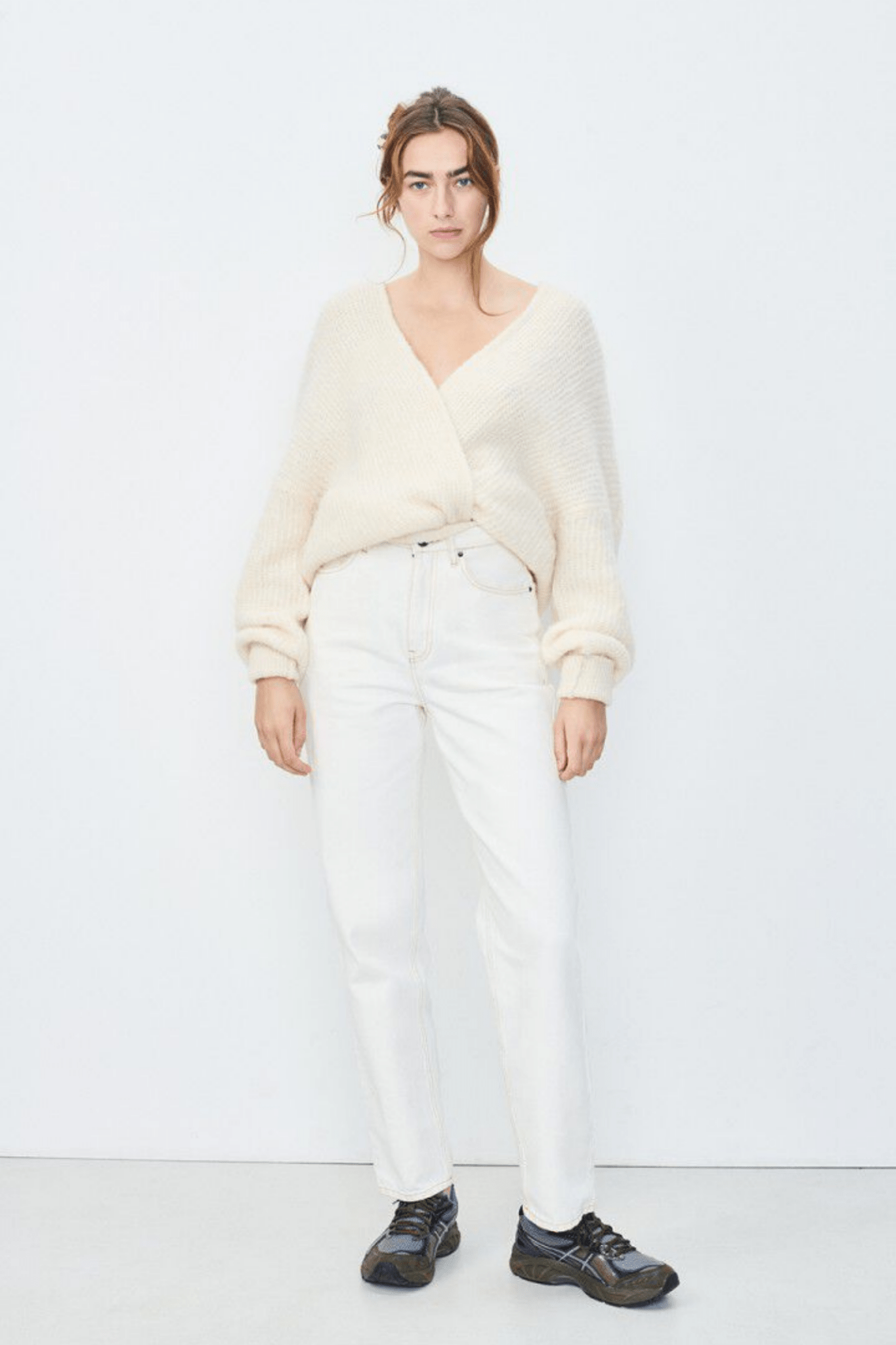 American Vintage EAST pearl melange cropped cardigan with fluffy knit – Dotique

