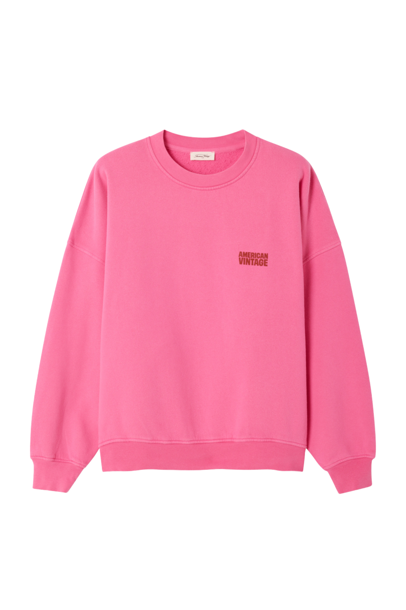 American Vintage Plizzy Sweatshirt – Petunia Vintage in vibrant pink by american vintage Shop american vintage at Dotique for stylish casualwear