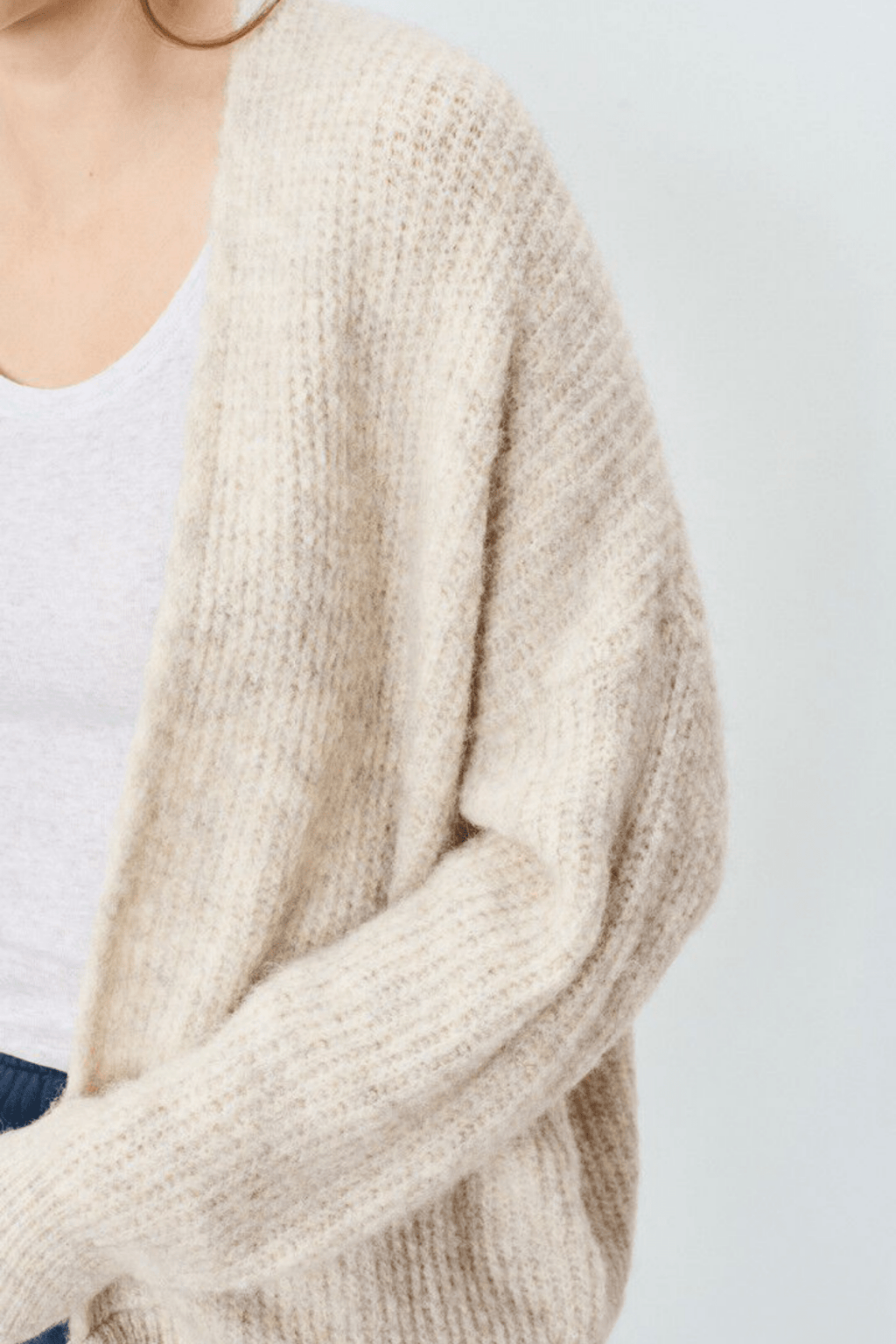 American Vintage EAST poudreuse chine cropped cardigan with fluffy knit – Dotique

