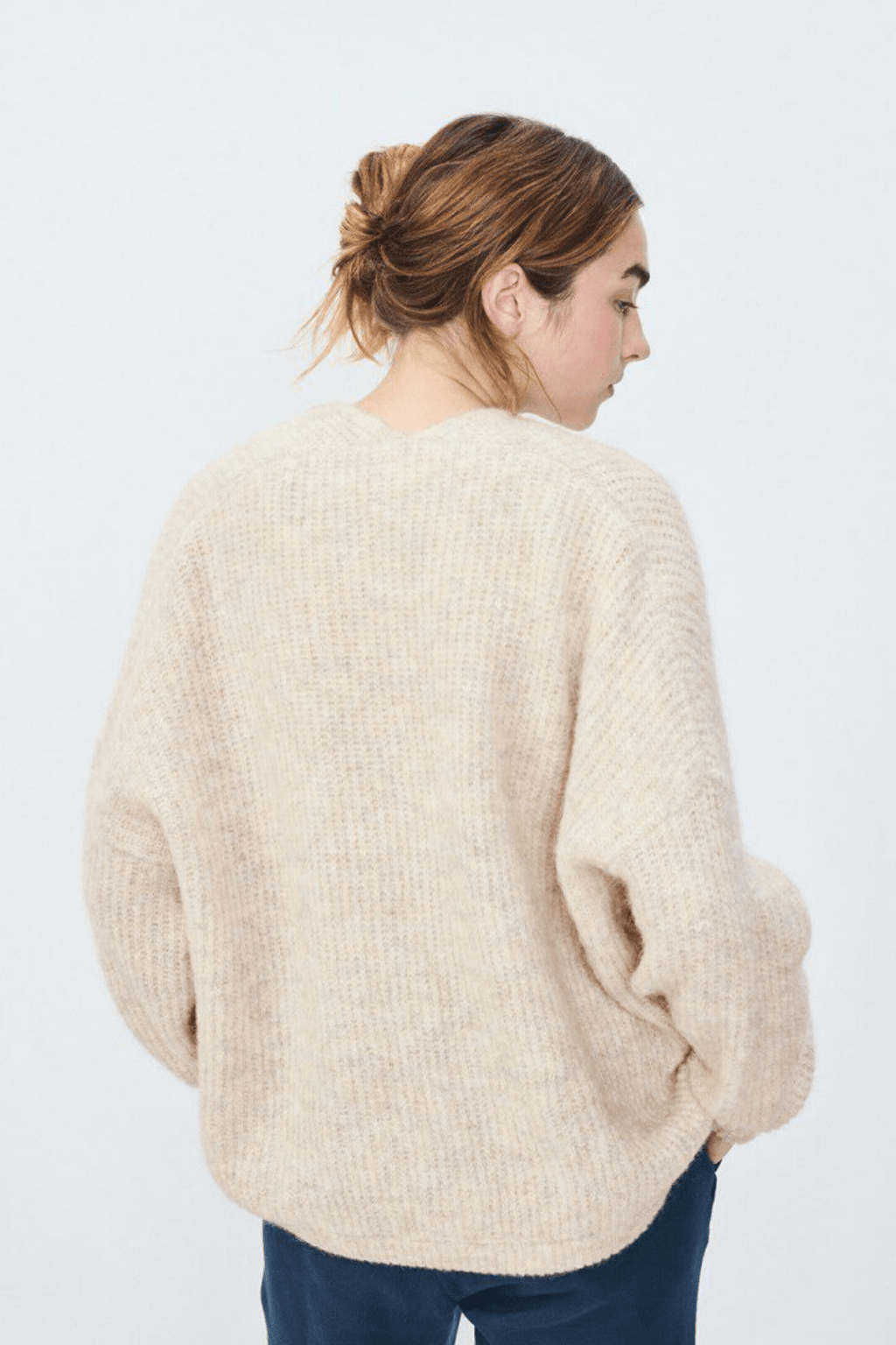 American Vintage EAST poudreuse chine cropped cardigan with fluffy knit – Dotique

