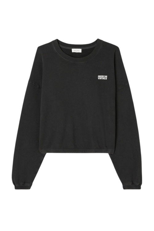 American Vintage IZUBIRD reglisse vintage cropped sweatshirt with crew neck – Dotique