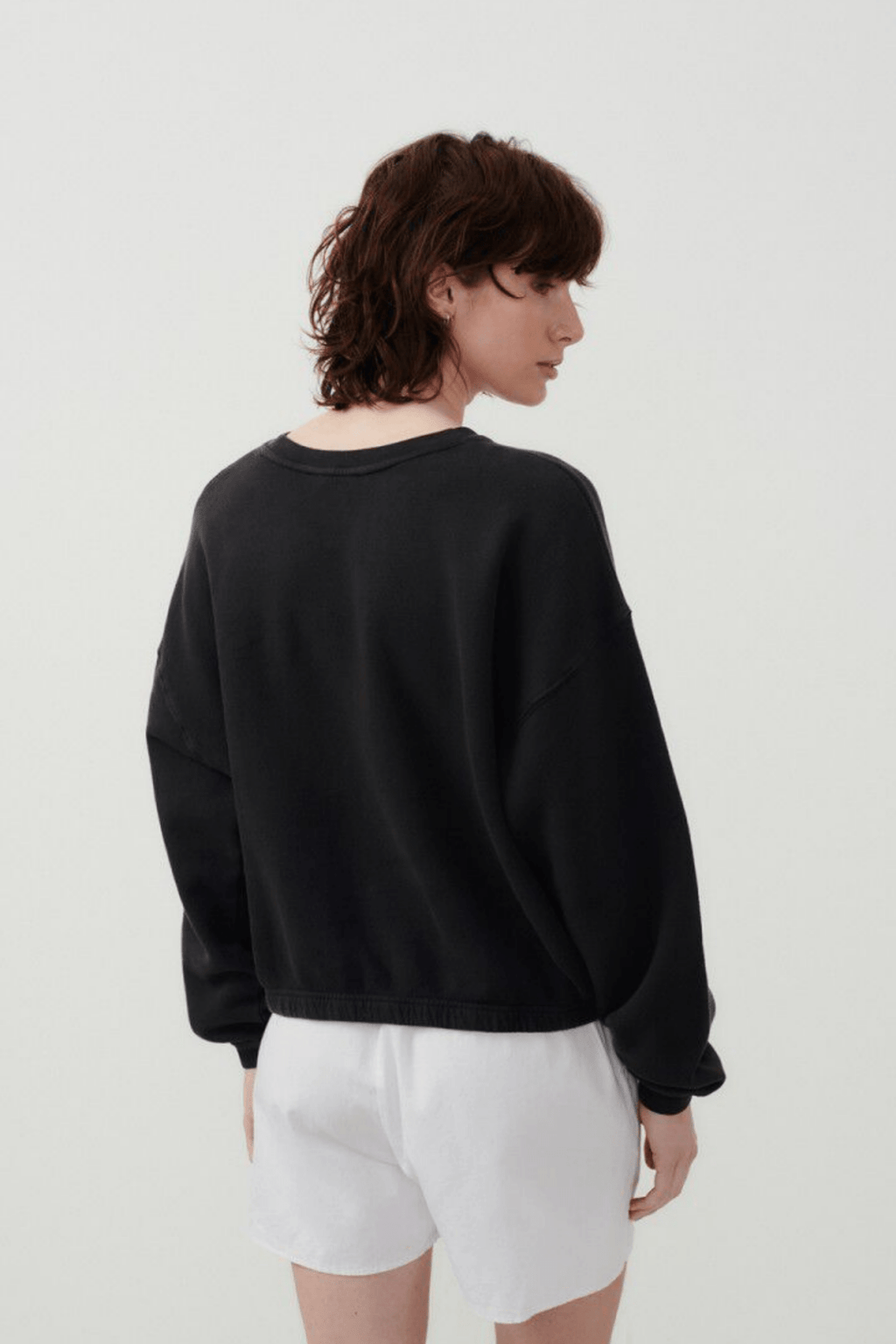 American Vintage IZUBIRD reglisse vintage cropped sweatshirt with crew neck – Dotique

