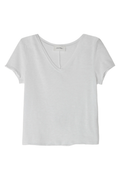 American Vintage SON33E25 White Sonoma V Neck Cotton T Shirt