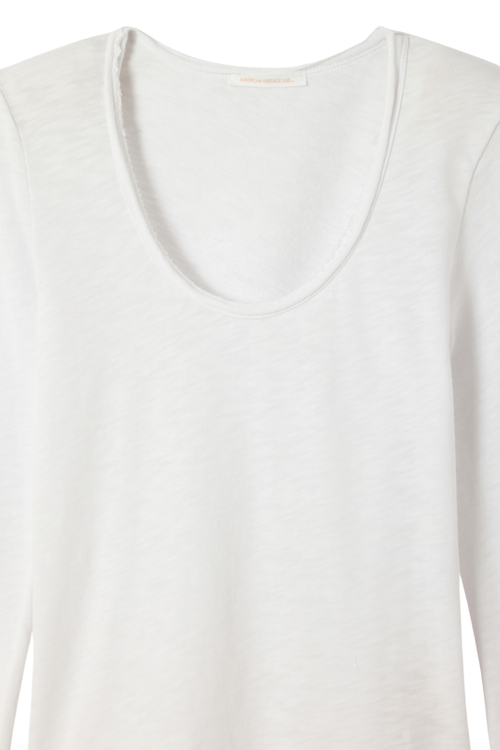 American Vintage Sonoma Long Sleeve Top – Blanc in soft white by american vintage Shop american vintage at Dotique for timeless wear