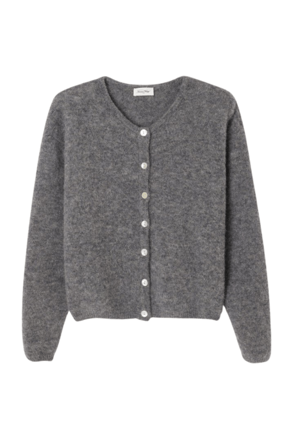 American Vintage VITOW steel melange cropped cardigan with round neck – Dotique