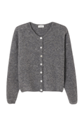 American Vintage VITOW steel melange cropped cardigan with round neck – Dotique