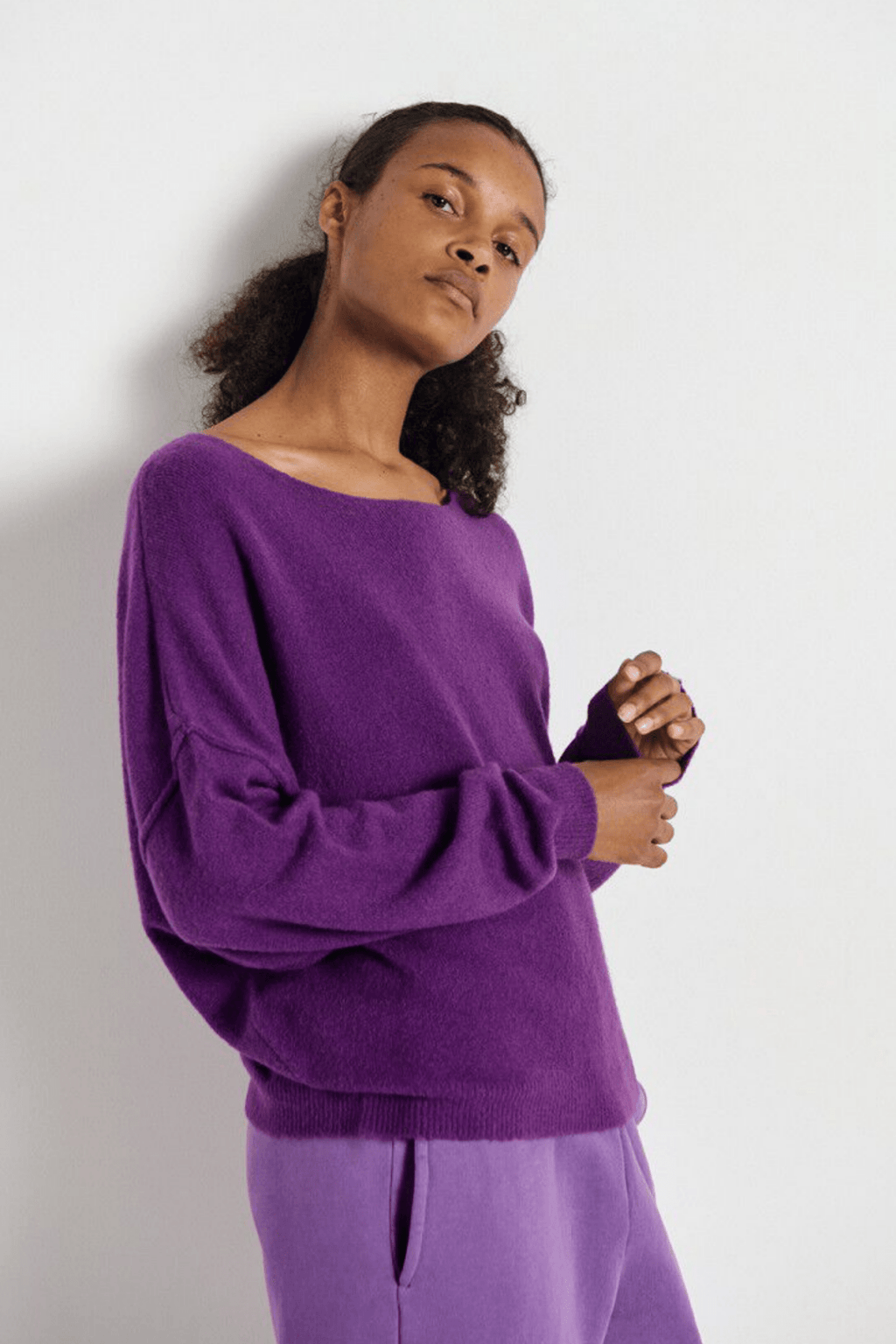 American Vintage DAMSVILLE ultraviolet jumper with boat neck – Dotique

