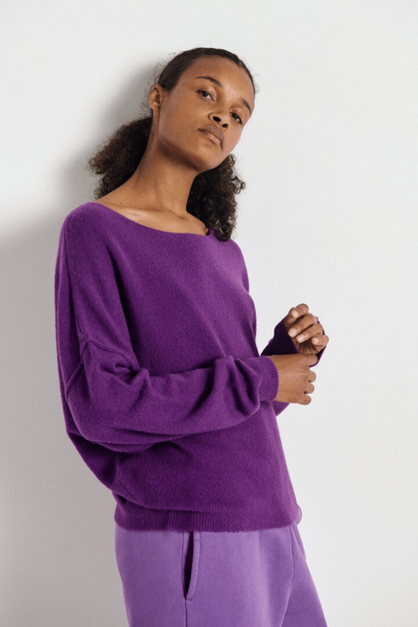 American Vintage DAMSVILLE ultraviolet jumper with boat neck – Dotique

