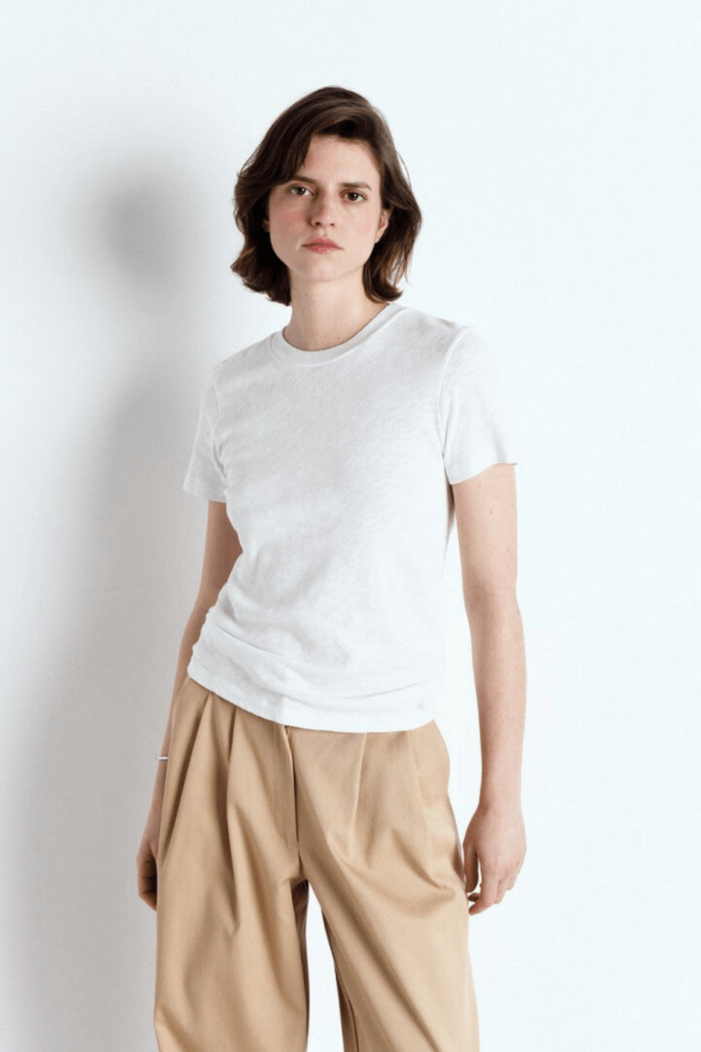 American Vintage SONOMA white short sleeve t-shirt with round neck – Dotique