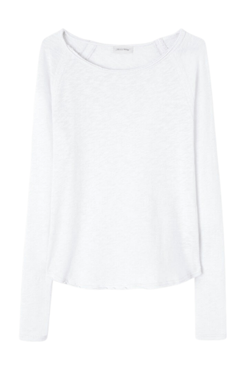 American Vintage SONOMA white long sleeve t-shirt with boat neck – Dotique

