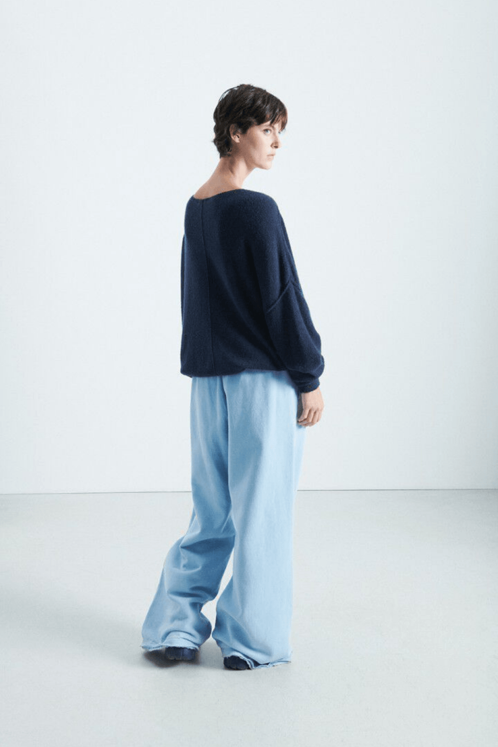 American Vintage Women's Damsville Jumper in Navy Blue Black Melange - Dotique - American Vintage