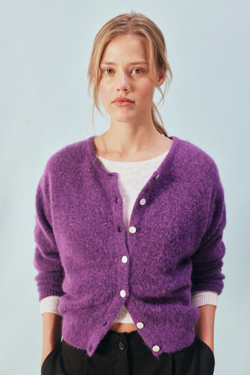 American Vintage Women's Vitow Cardigan Cosmos purple cardigan Shop American Vintage at Dotique