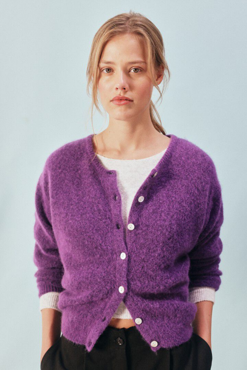 American Vintage Women's Vitow Cardigan Cosmos purple cardigan Shop American Vintage at Dotique