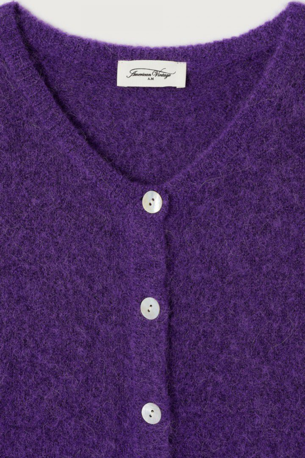 American Vintage Women's Vitow Cardigan Cosmos purple knit cardigan. Shop American Vintage at Dotique.