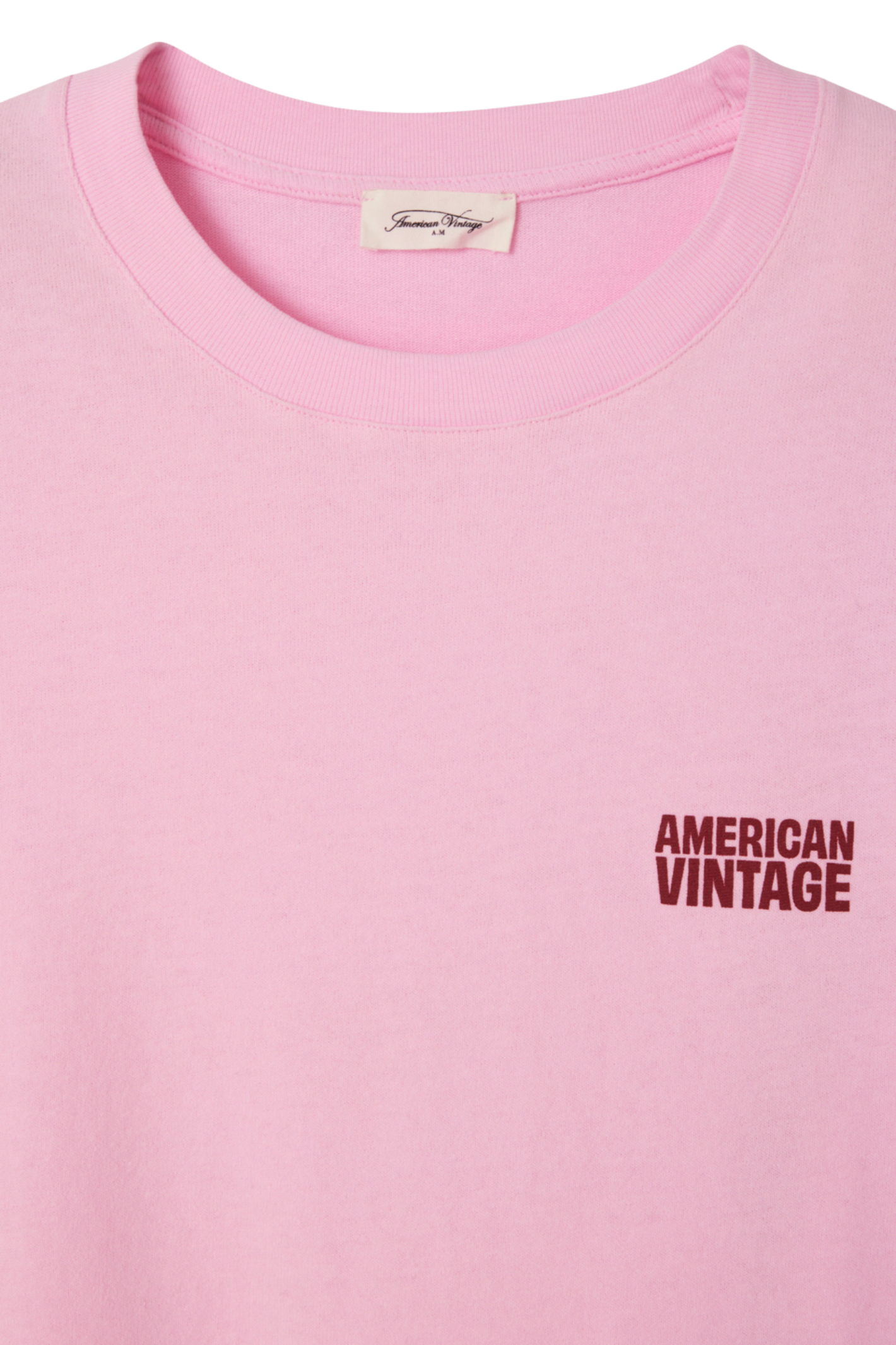 American Vintage Ykobow Cotton T-Shirt – Candy in soft pink by american vintage Shop american vintage at Dotique for casual style