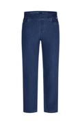 Front view of Anna Montana 1001 Stone Wash Angelika Jump-In Slim Jeans in classic blue by Anna Montana, shop Anna Montana at Dotique.