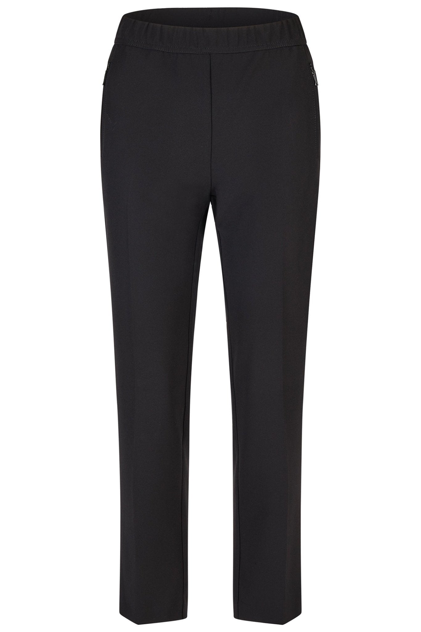 Anna Montana 1007 - 1 Schwarz Black Rose Easy Flexi Relaxed Fit Trousers - Dotique - Anna Montana