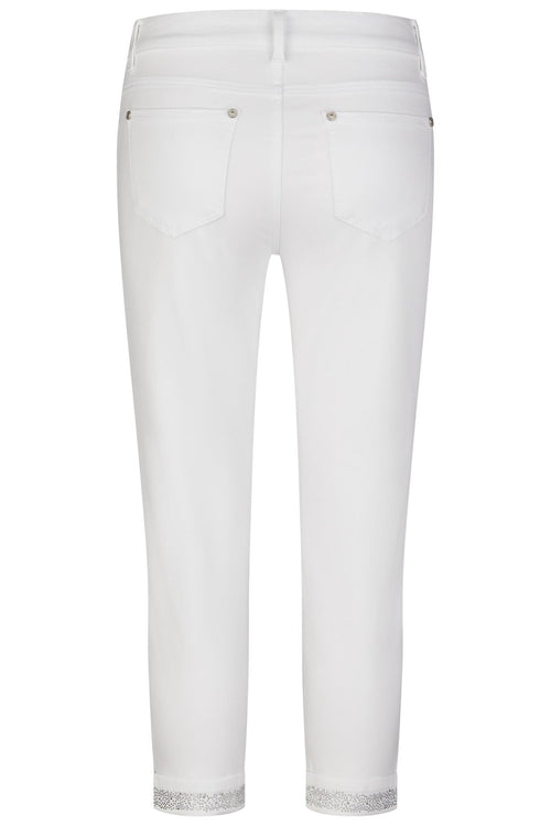 Anna Montana 1304 Angelika Slim Fit 6/8 Super Stretch Jeans White - Dotique