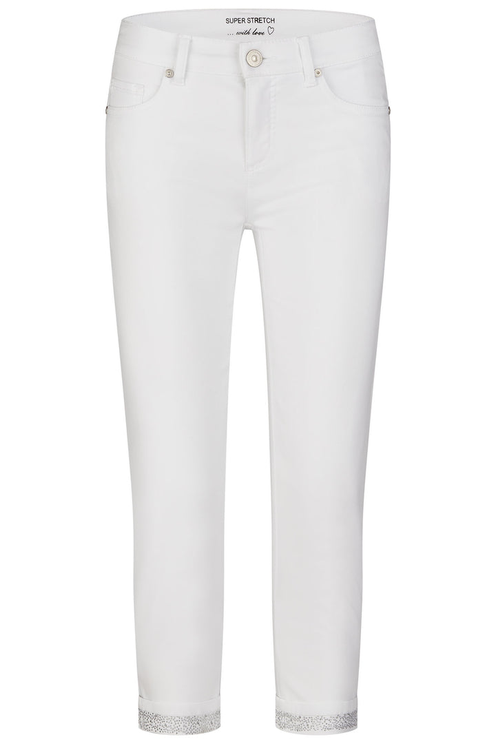 Anna Montana 1304 Angelika Slim Fit 6/8 Super Stretch Jeans White - Dotique