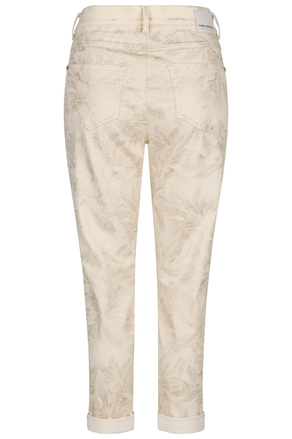 Anna Montana 1425 Relaxed Fit Portland Print Jeans Cream - Dotique