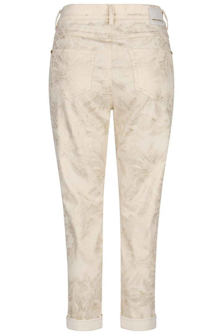 Anna Montana 1425 Relaxed Fit Portland Print Jeans Cream - Dotique