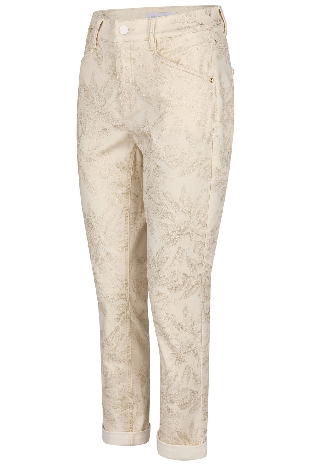 Anna Montana 1425 Relaxed Fit Portland Print Jeans Cream - Dotique