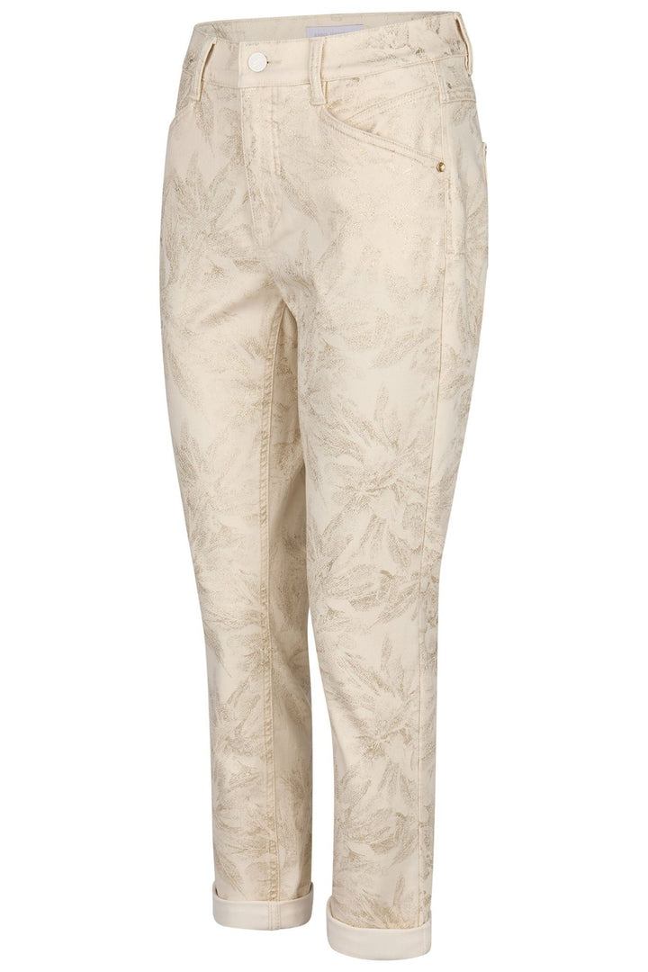 Anna Montana 1425 Relaxed Fit Portland Print Jeans Cream - Dotique