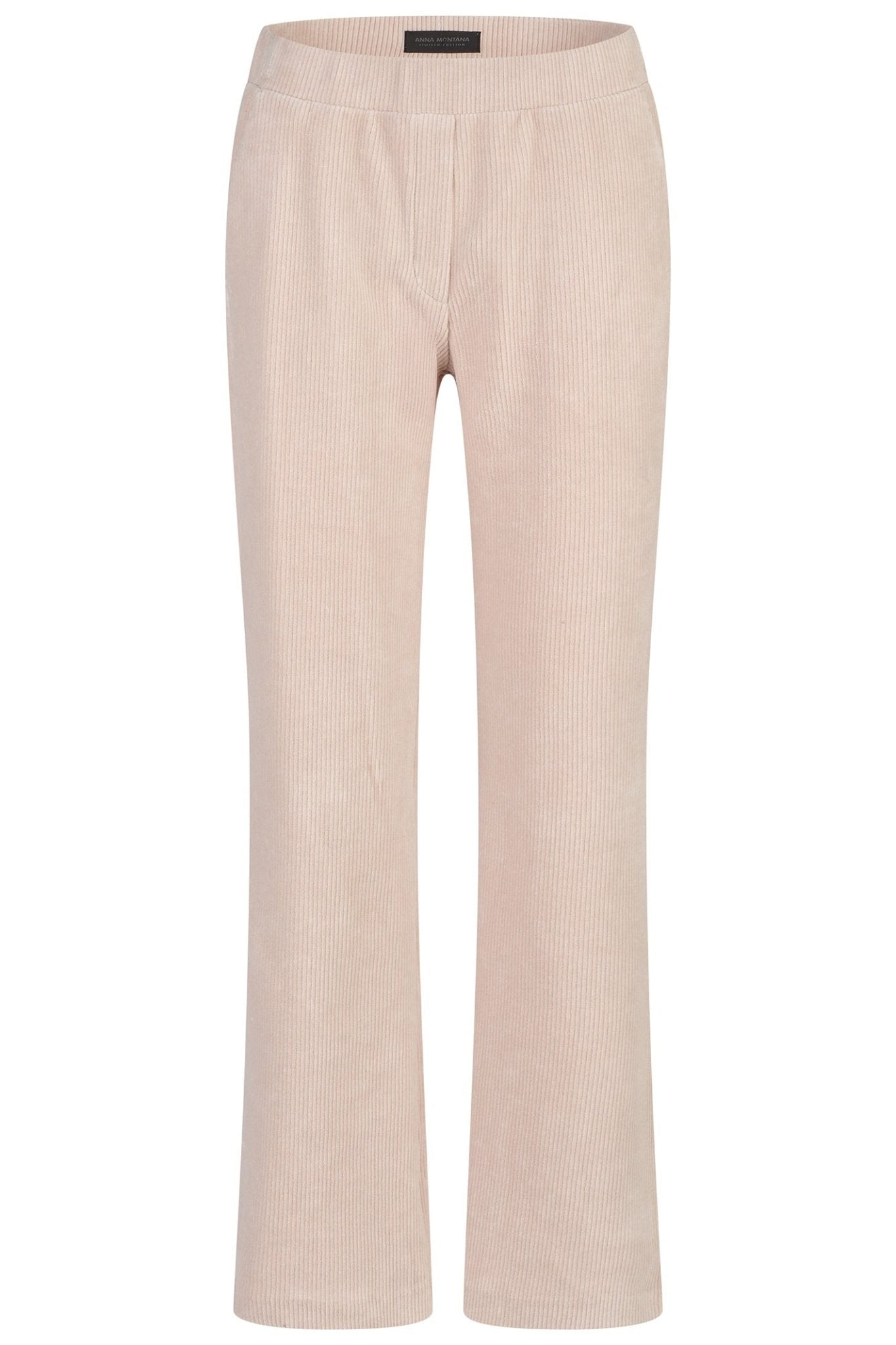 Anna Montana 1451 Mila Wide Flexi Detroit Cord Trousers Kiesel Beige - Dotique - Anna Montana
