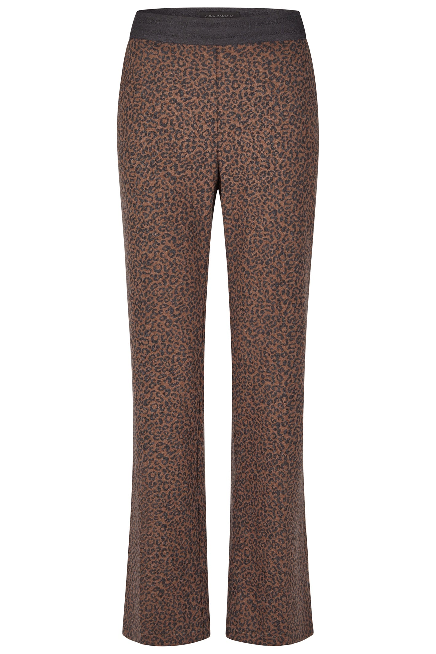 Anna Montana 1463 Mila Brown Wide Flexi Mexico Original Leopard Print Trousers