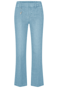 Anna Montana 1045 Mila Wide Flexi Milano Jeans Bleached in soft light blue with wide-leg fit by Anna Montana, shop Anna Montana at Dotique.