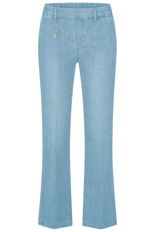 Anna Montana 1045 Mila Wide Flexi Milano Jeans Bleached in soft light blue with wide-leg fit by Anna Montana, shop Anna Montana at Dotique.