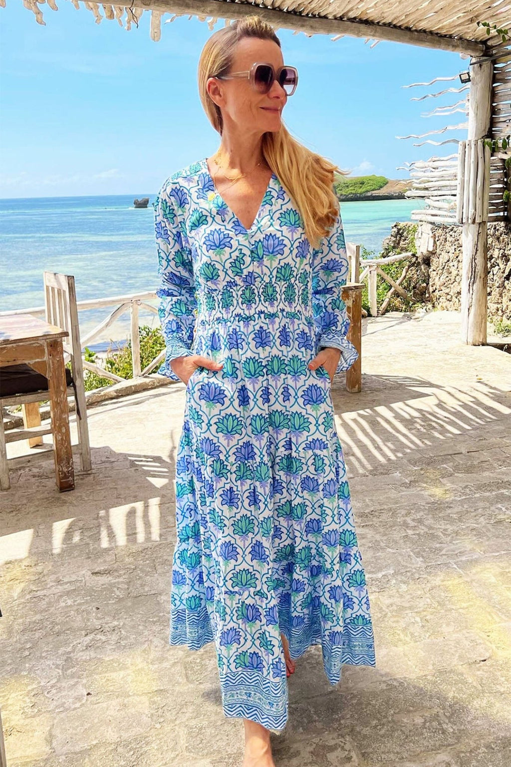 Aspiga Valentina Embroidered Organic Cotton Blouse Marina Blue - Dotique