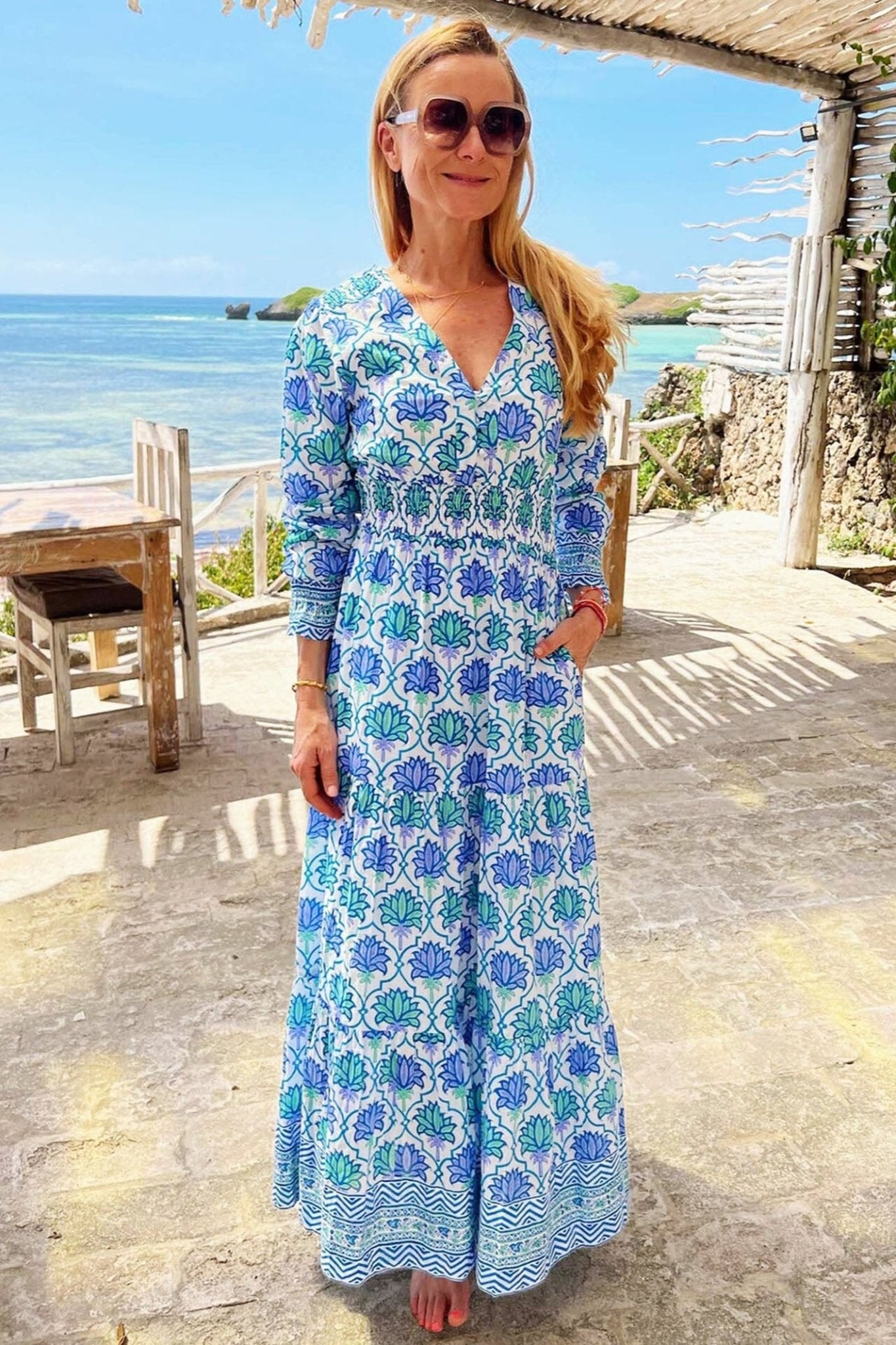 Aspiga Valentina Embroidered Organic Cotton Blouse Marina Blue - Dotique