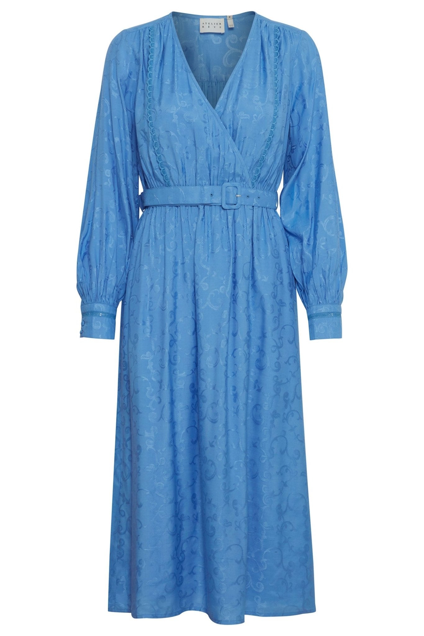 Atelier Reve 20120200 IRLOWLY Marina Blue Long Sleeve Dress - Dotique Chesterfield