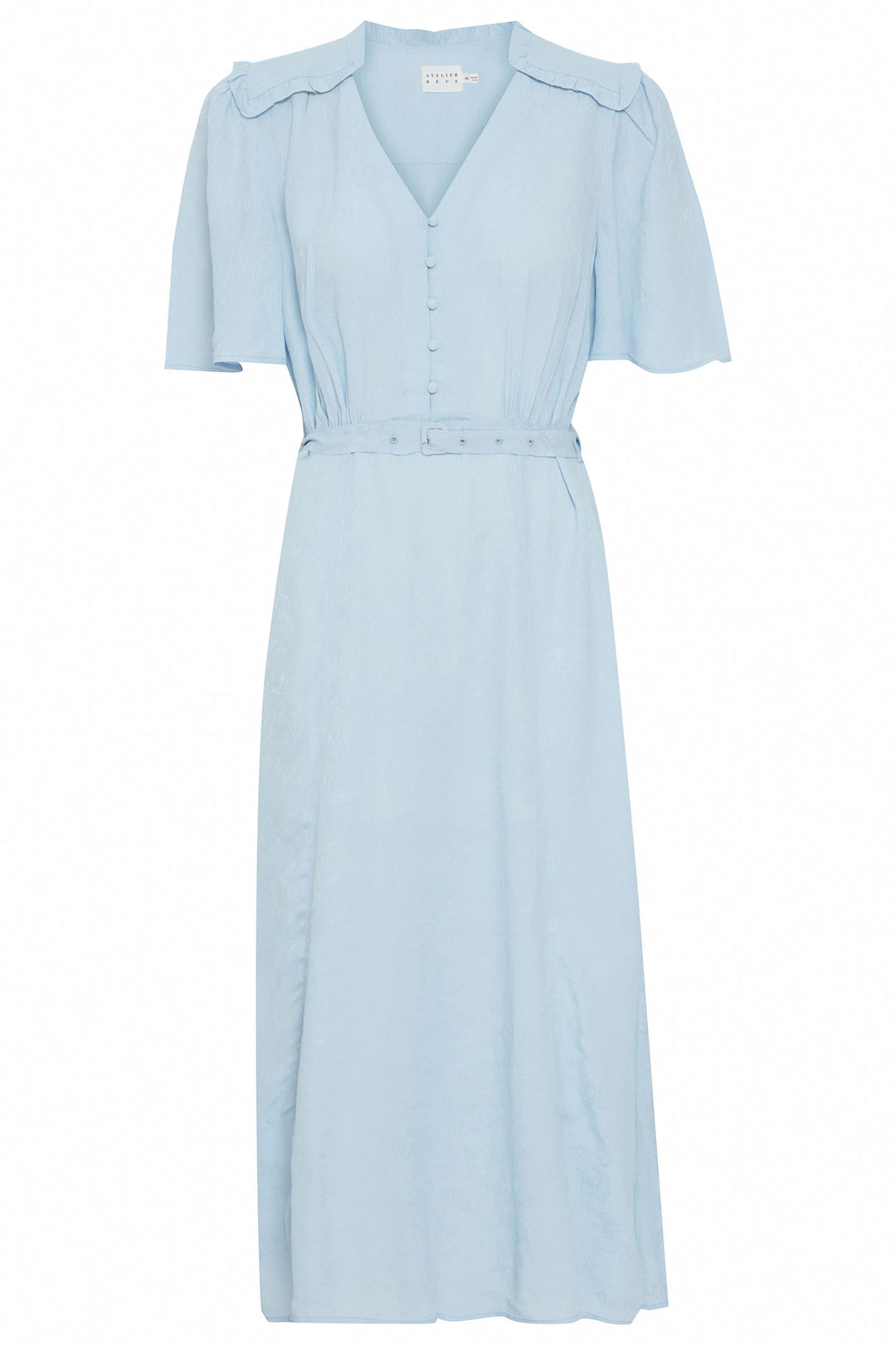 Atelier Reve 20120636 IRSANDA Cashmere Blue Button Front Dress - Dotique Chesterfield