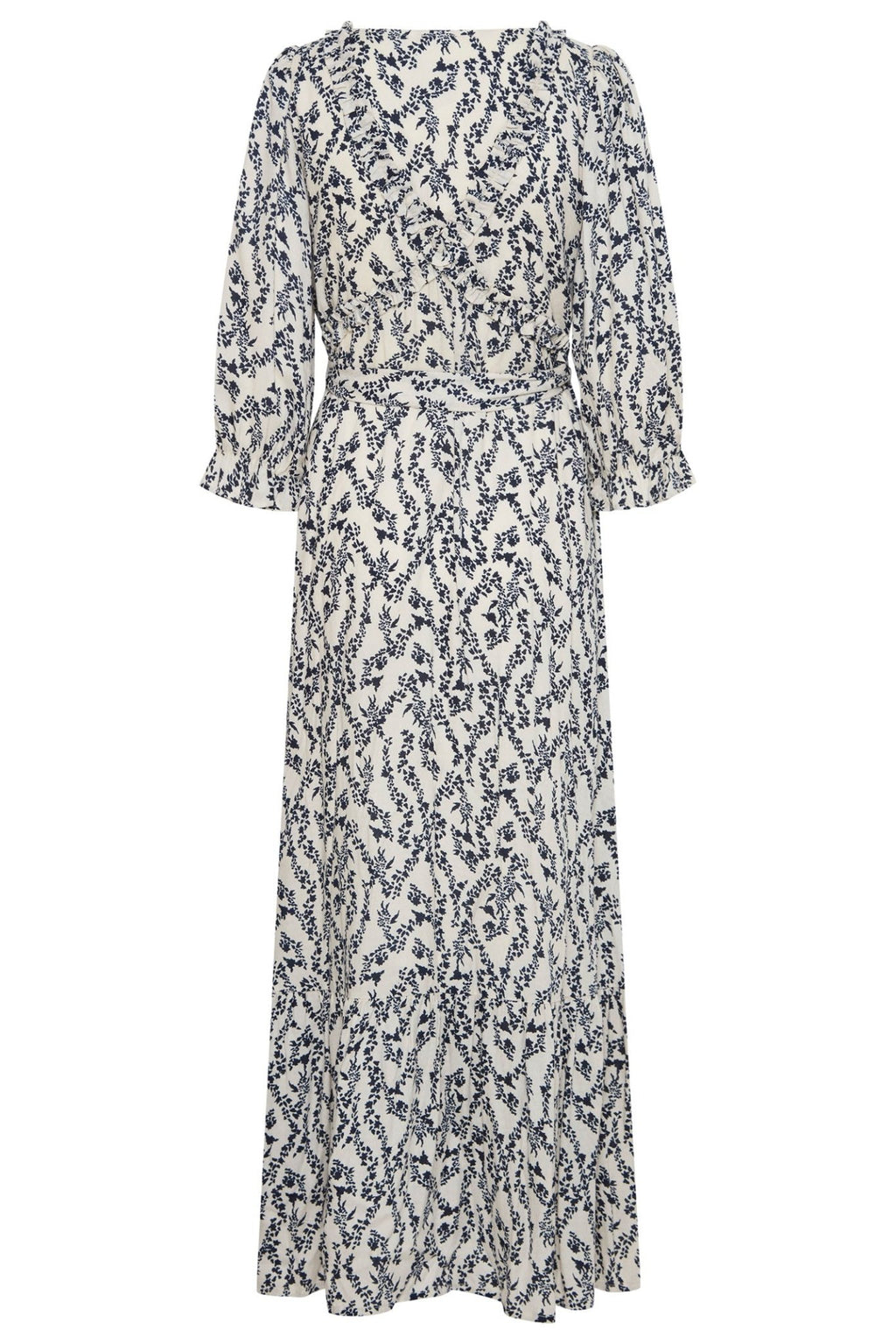 Atelier Reve 20120734 IROMINE Navy White Omine Flower Print Maxi Dress - Dotique Chesterfield
