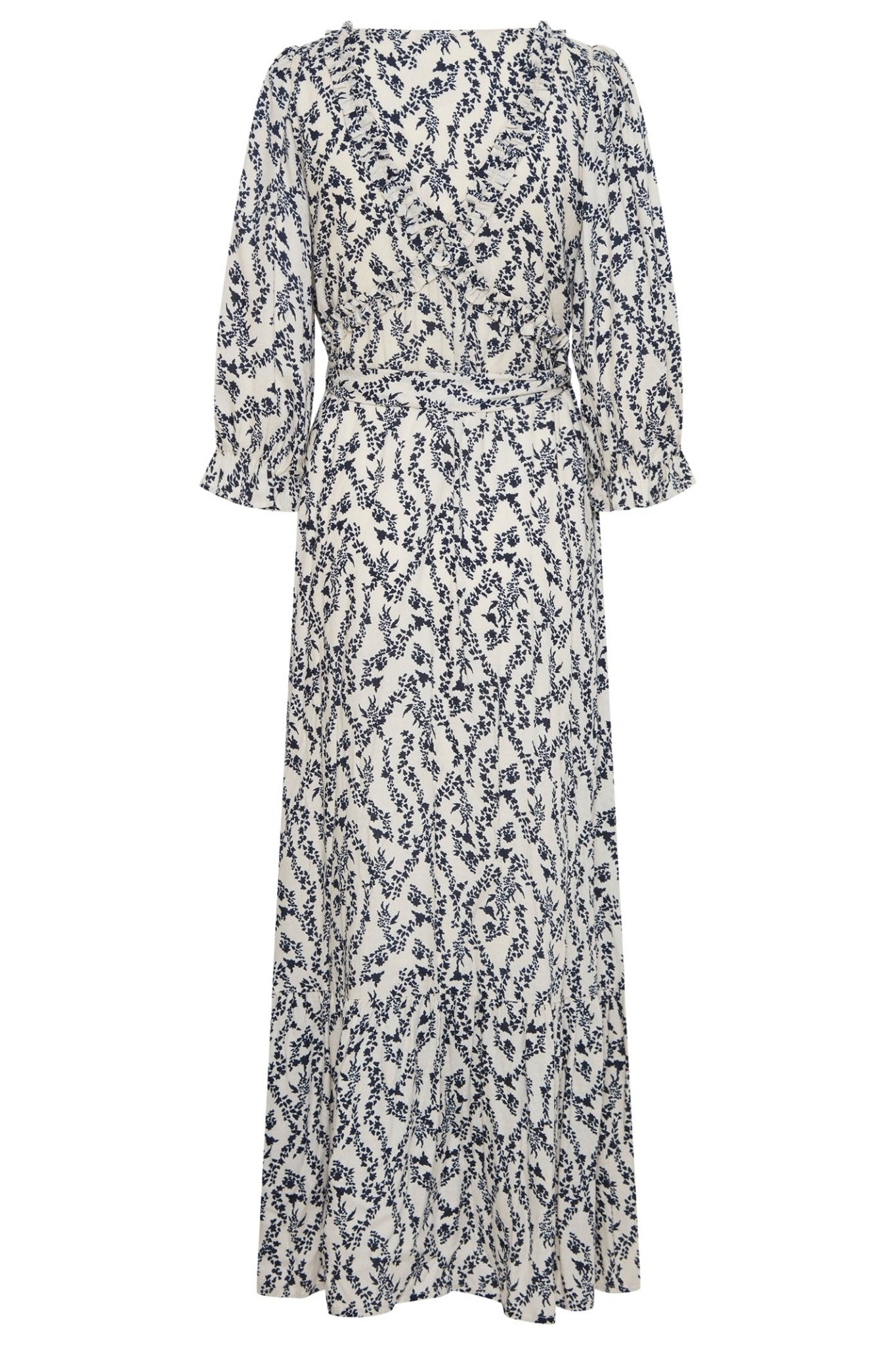Atelier Reve 20120734 IROMINE Navy White Omine Flower Print Maxi Dress - Dotique Chesterfield