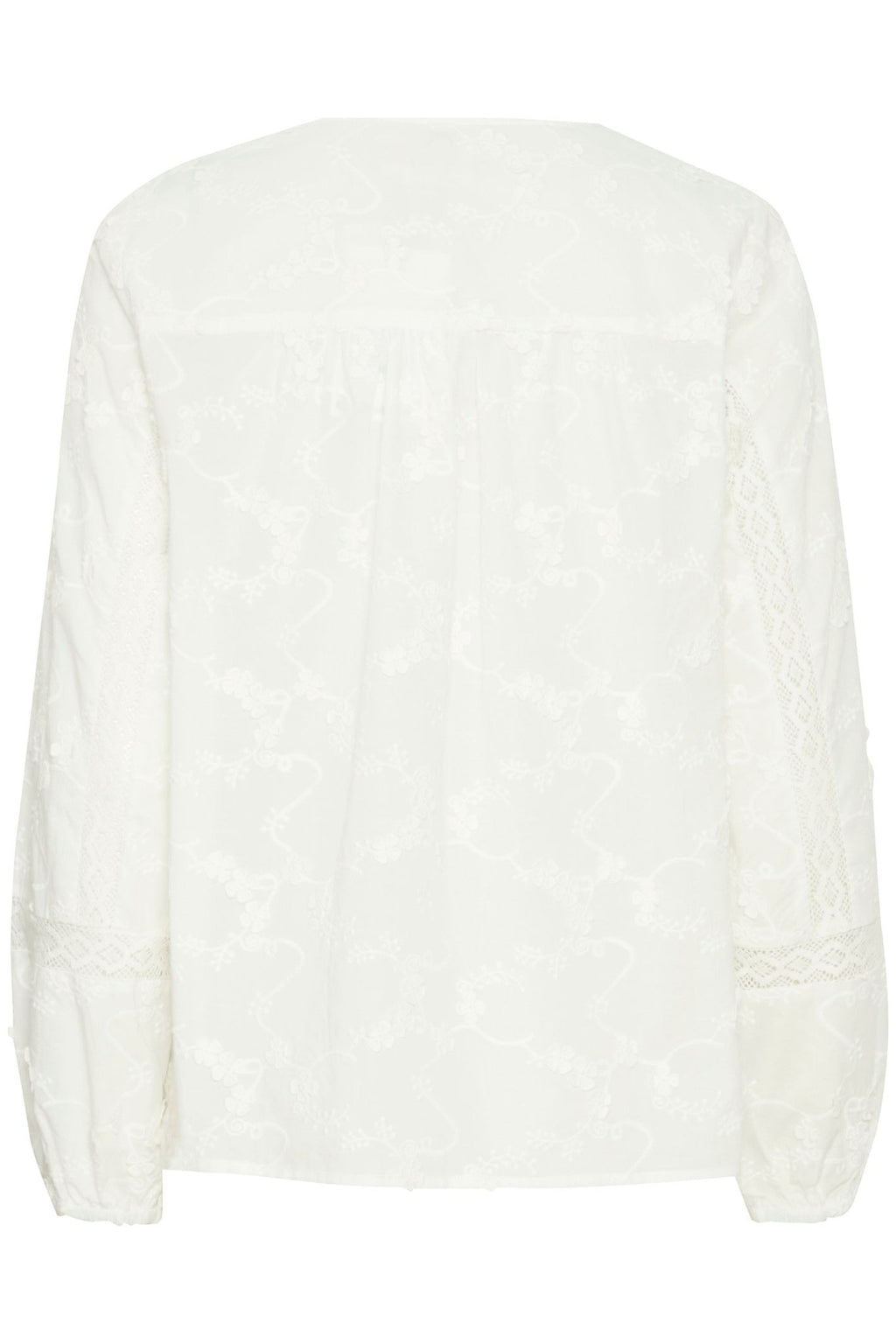 Atelier Reve 20120816 IRMONE Snow White Open Neck Blouse - Dotique Chesterfield
