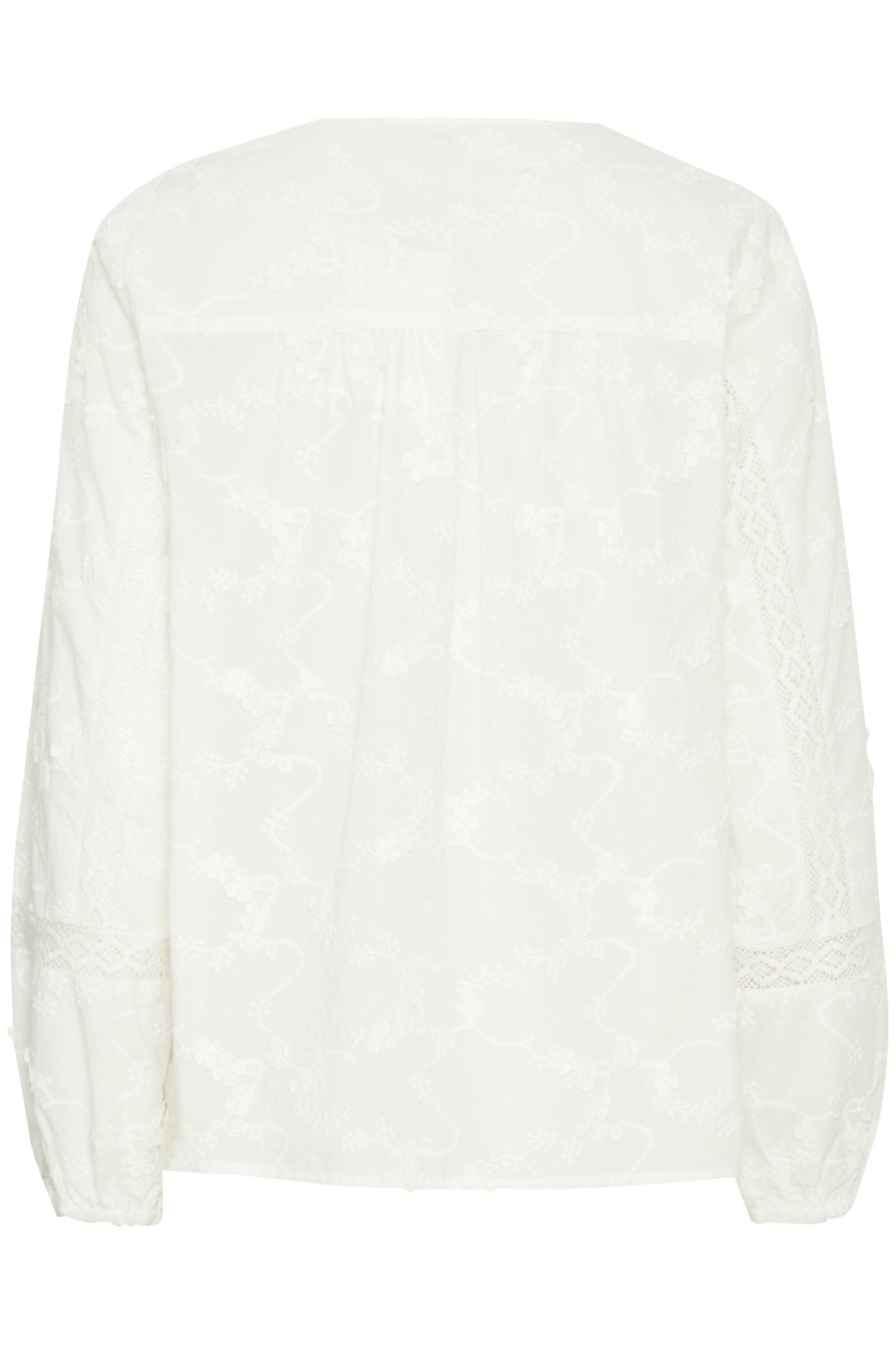 Atelier Reve 20120816 IRMONE Snow White Open Neck Blouse - Dotique Chesterfield