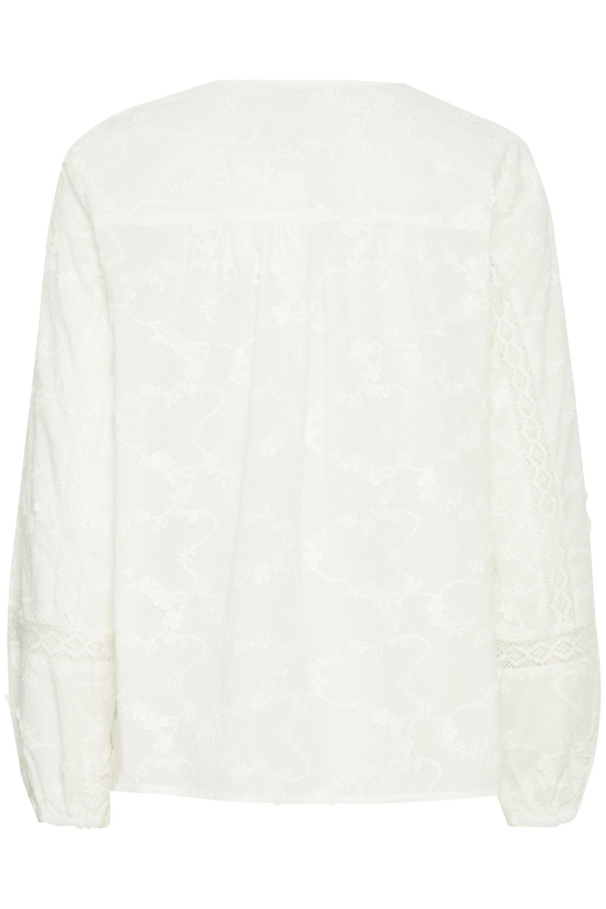 Atelier Reve 20120816 IRMONE Snow White Open Neck Blouse - Dotique Chesterfield