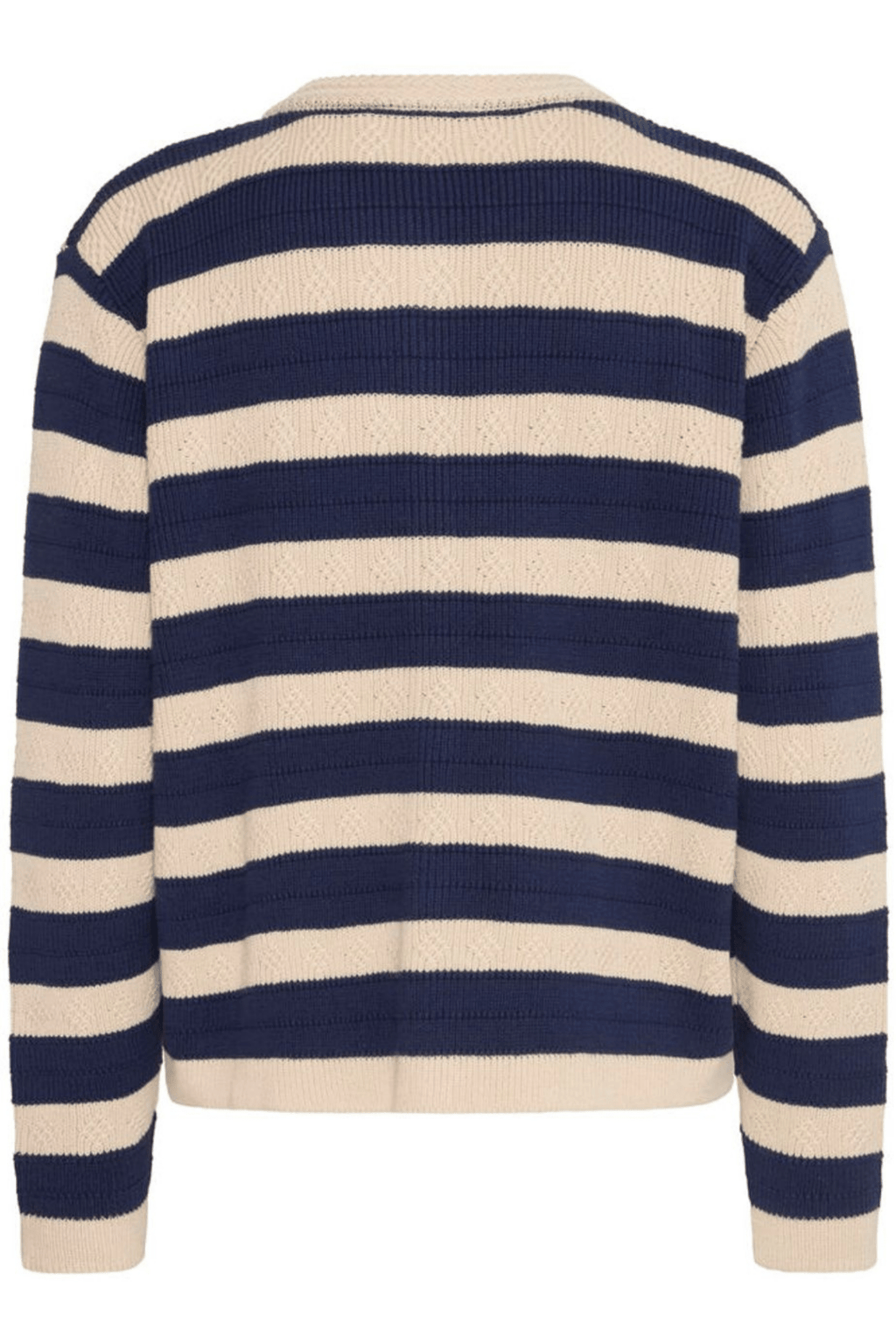 Atelier Rêve IRGABBY smoke grey striped cotton cardigan at Dotique


