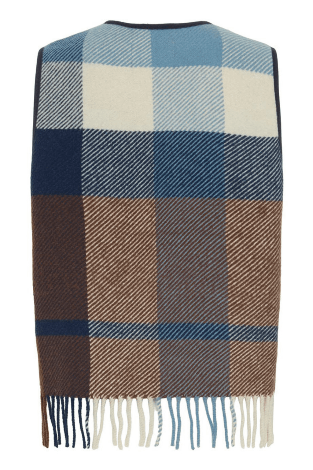 Atelier Rêve IRLUNA blue brown check wool waistcoat at Dotique

